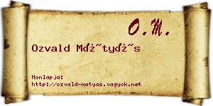 Ozvald Mátyás névjegykártya