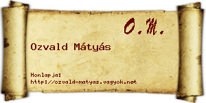 Ozvald Mátyás névjegykártya
