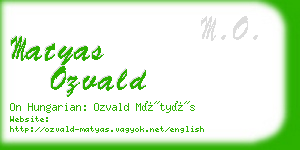 matyas ozvald business card